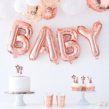 Load image into Gallery viewer, Rose Gold Baby Shower Balloon Bunting