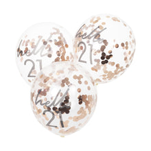 Load image into Gallery viewer, Happy Birthday - Hello 21 - Confetti Balloons x 5
