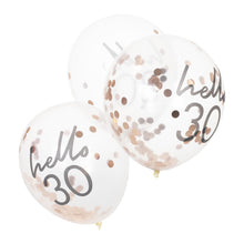 Load image into Gallery viewer, Happy Birthday - Hello 30 - Confetti Balloons x 5