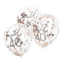 Load image into Gallery viewer, Happy Birthday - Hello 40 - Confetti Balloons x 5