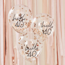 Load image into Gallery viewer, Happy Birthday - Hello 40 - Confetti Balloons x 5