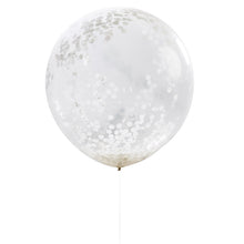 Load image into Gallery viewer, GIANT WHITE CONFETTI BALLOONS  Each pack contains 3 x giant balloons measuring 36” when inflated
