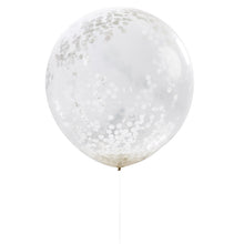 Load image into Gallery viewer, GIANT WHITE CONFETTI BALLOONS  Each pack contains 3 x giant balloons measuring 36” when inflated