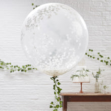 Load image into Gallery viewer, GIANT WHITE CONFETTI BALLOONS  Each pack contains 3 x giant balloons measuring 36” when inflated