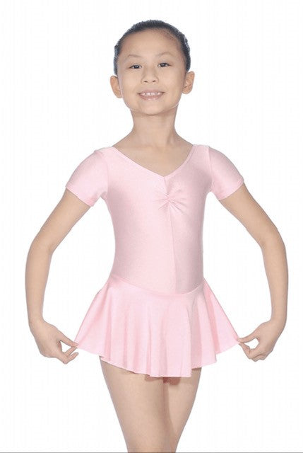 Pink leotard with short sleeves