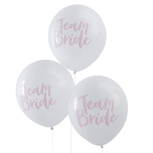 Pink & White Hen Party Balloons - Team Bride