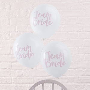 Pink & White Hen Party Balloons - Team Bride