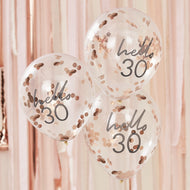 Happy Birthday - Hello 30 - Confetti Balloons x 5