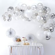 Balloon Arch Kit (Silver and white)